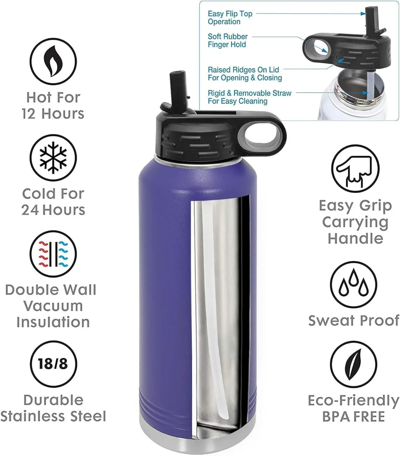 My Politics 32oz Royal Blue Water Bottles - Whoa, Jody Boy!