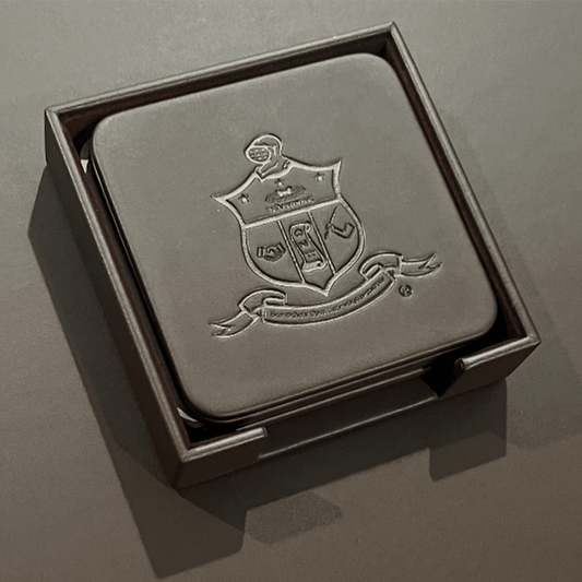 Chocolate Brown Leatherette 4 piece Coaster Set