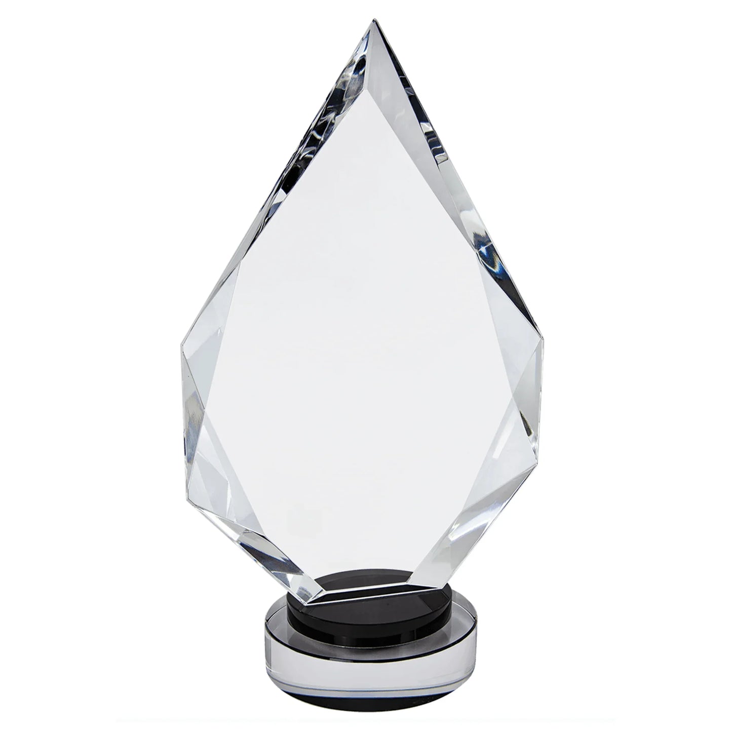 10 1/4" Diamond Crystal on Black & Clear Round Base