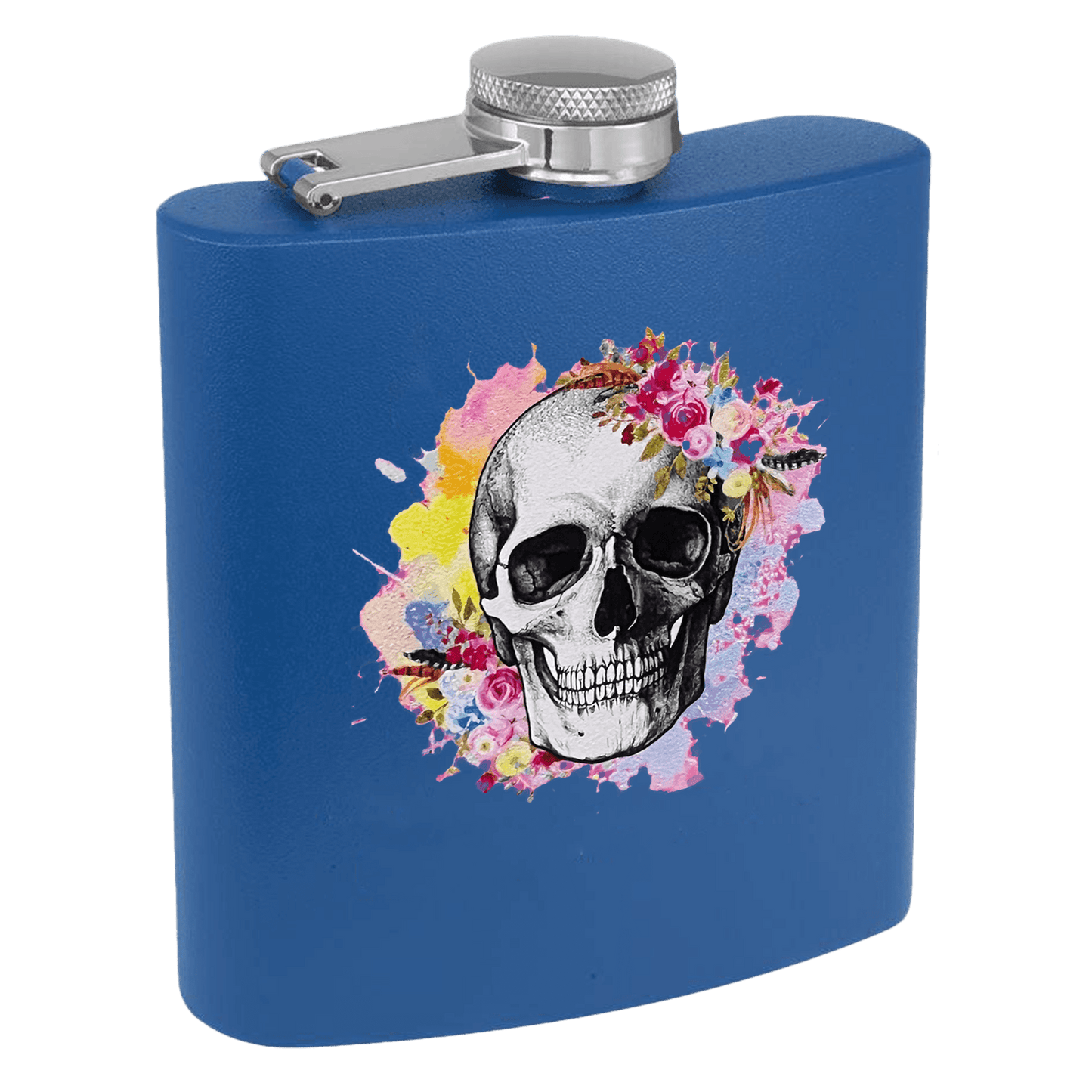 6oz Blue Powder-Coated Steel Flask - Whoa, Jody Boy!