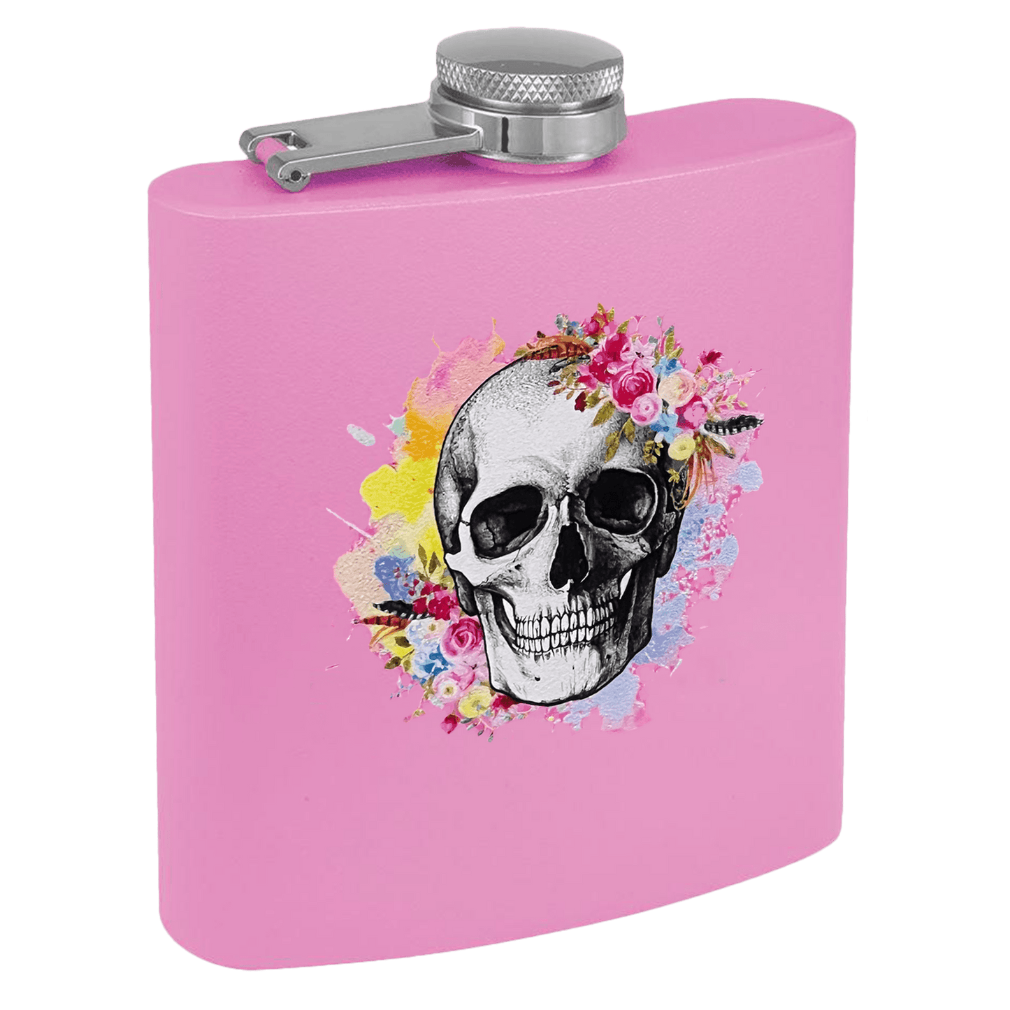 6oz Pink Powder-Coated Steel Flask - Whoa, Jody Boy!