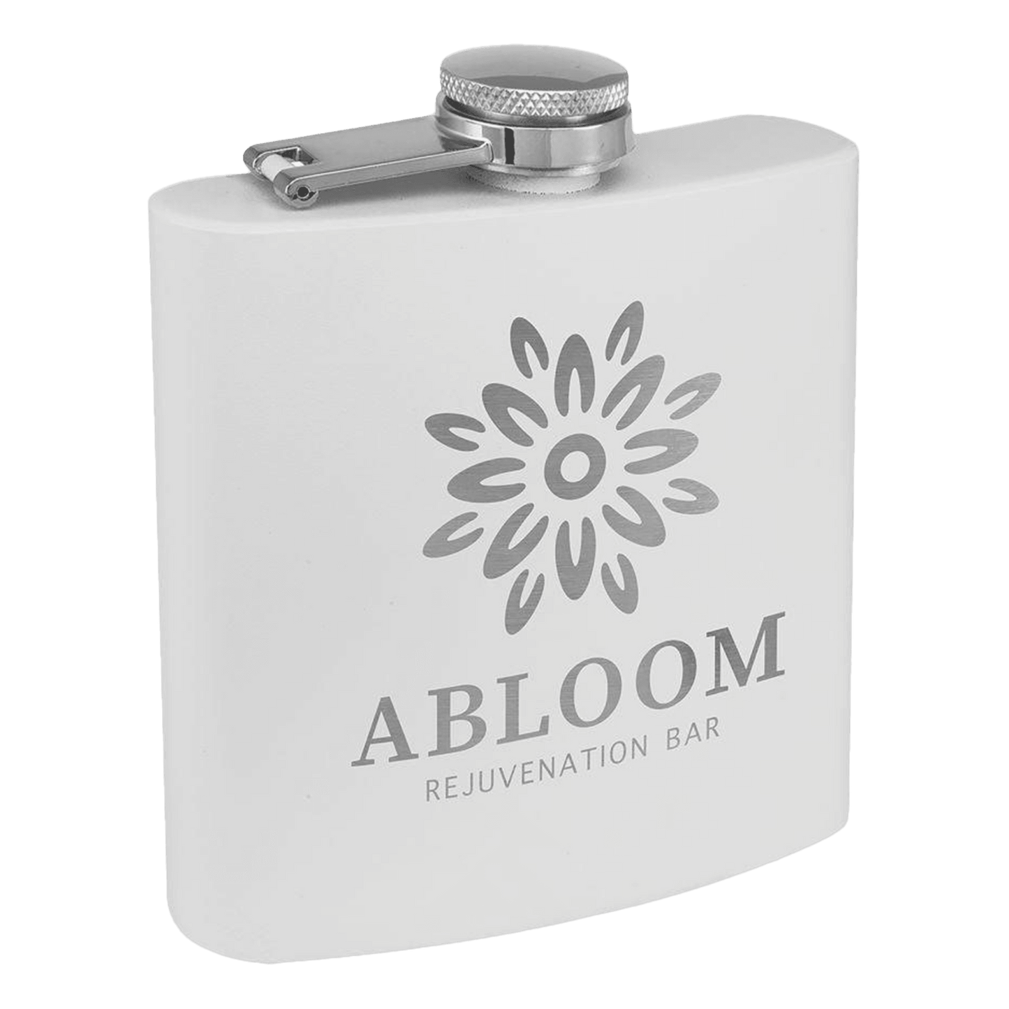 6oz White Powder-Coated Steel Flask - Whoa, Jody Boy!