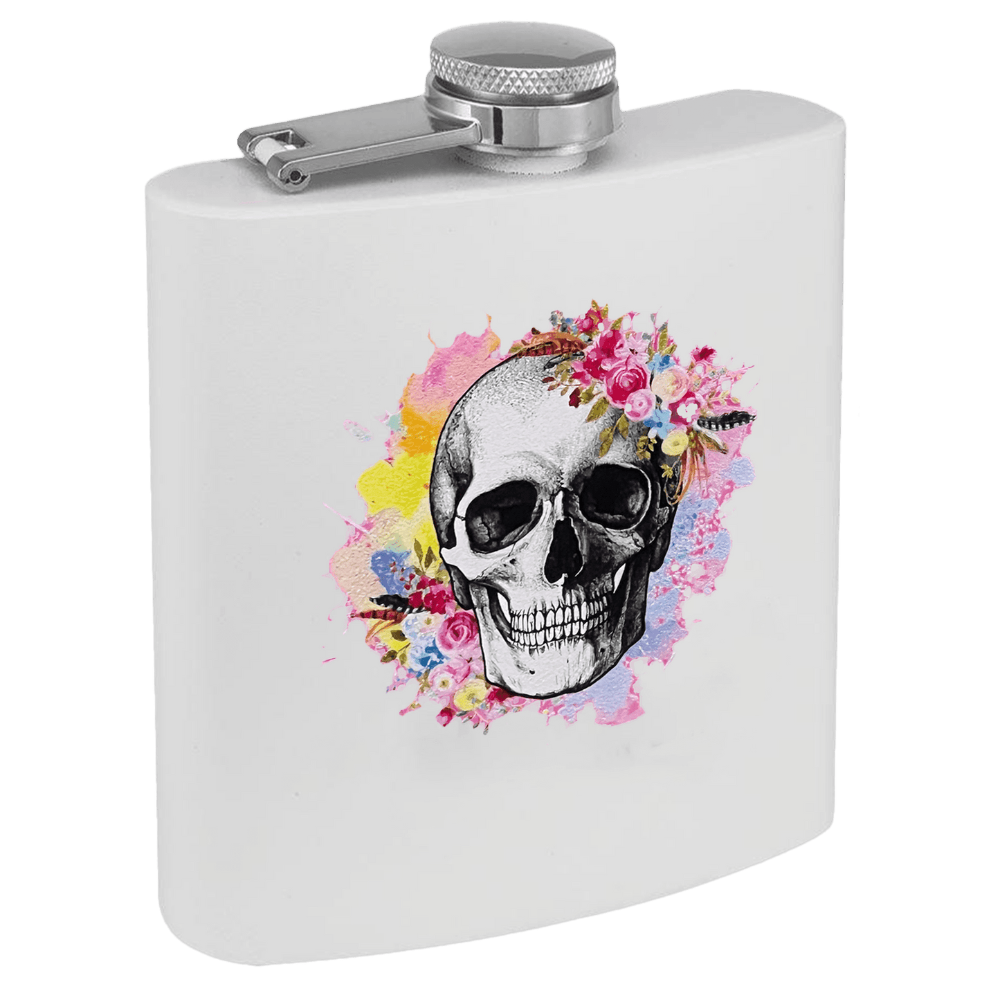 6oz White Powder-Coated Steel Flask - Whoa, Jody Boy!