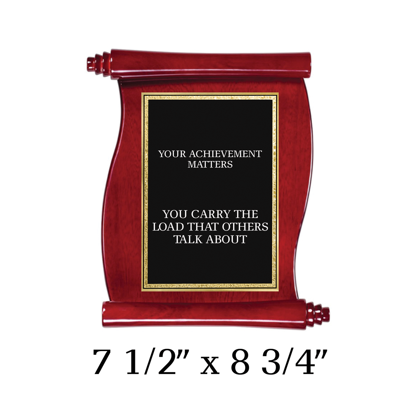 Rosewood Piano Finish Scroll Plaque