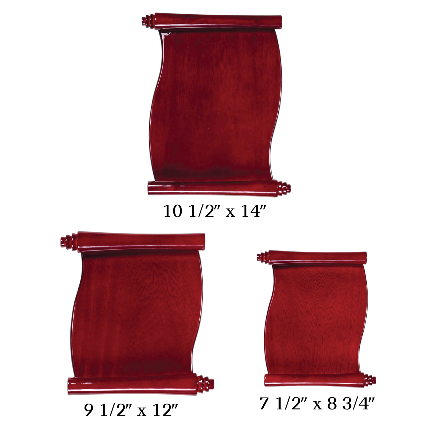 Rosewood Piano Finish Scroll Plaque