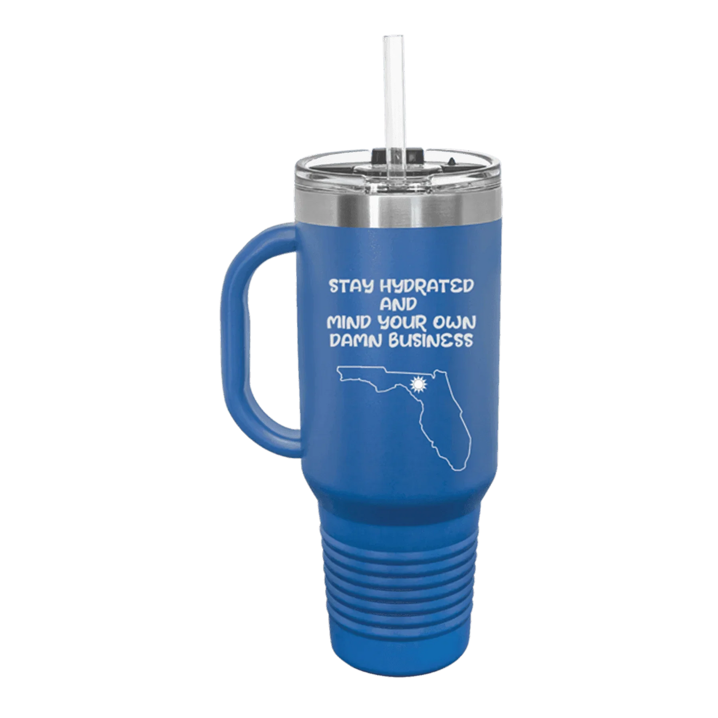 My Politics 40oz Royal Blue Travel Mug with Straw - Whoa, Jody Boy!