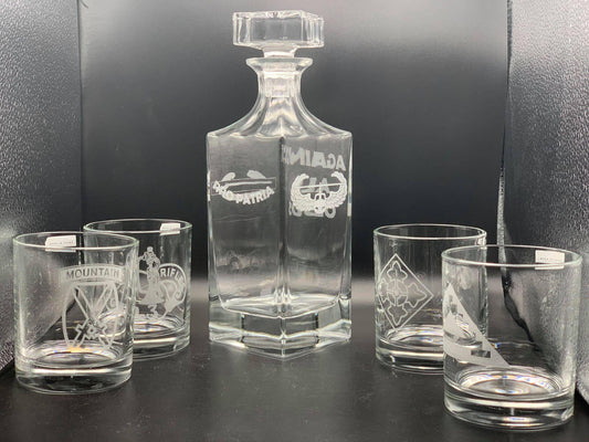 H3 Customized Four Glass Decanter Set - Whoa, Jody Boy!
