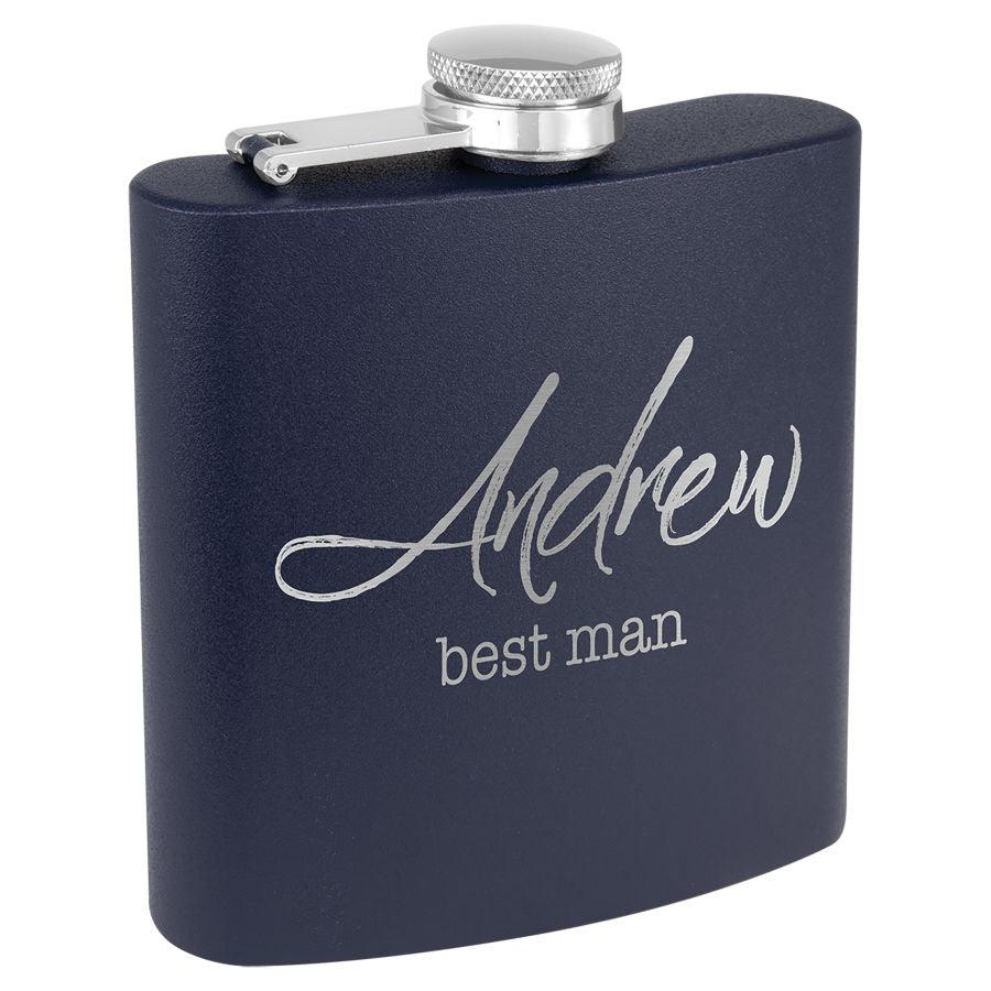 Masonic Designs 6 oz. Powder Coated Stainless Steel Flask (Personalized) - Whoa, Jody Boy!