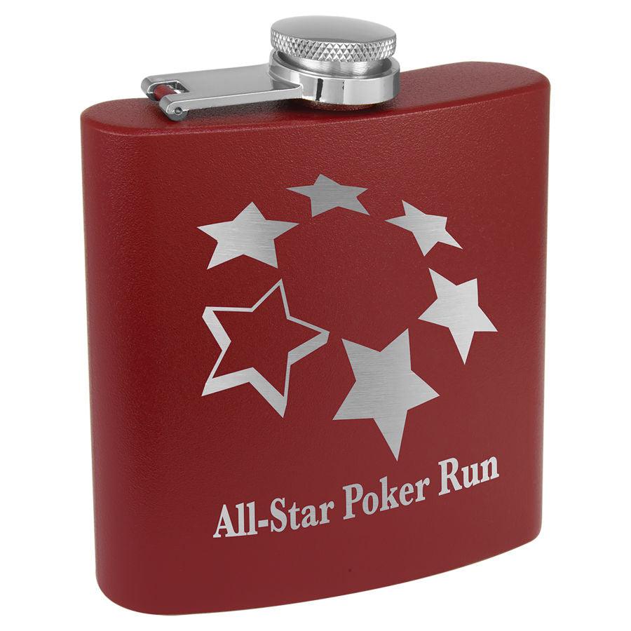 Masonic Designs 6 oz. Powder Coated Stainless Steel Flask (Personalized) - Whoa, Jody Boy!