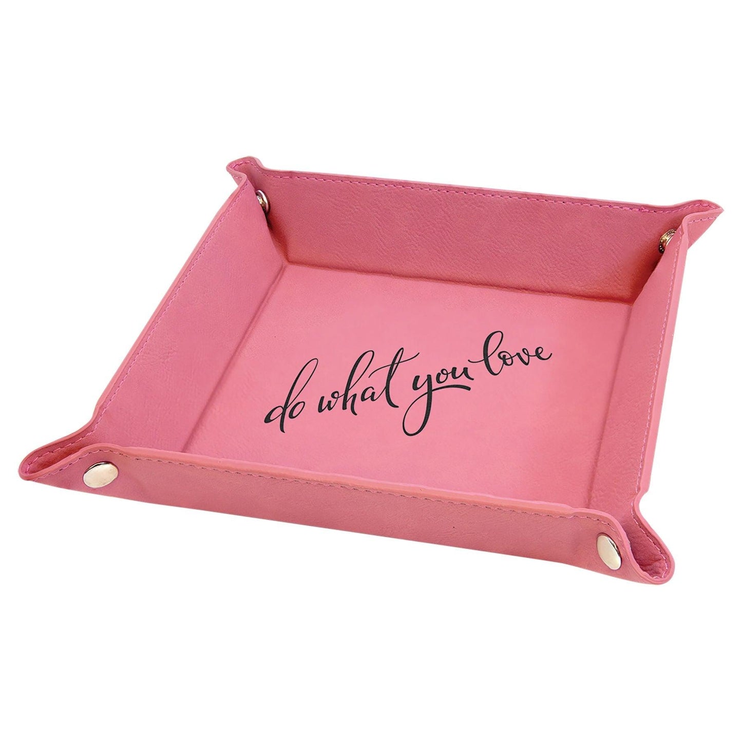 6" x 6" Laserable Leatherette Snap Up Tray with Snaps - Whoa, Jody Boy!