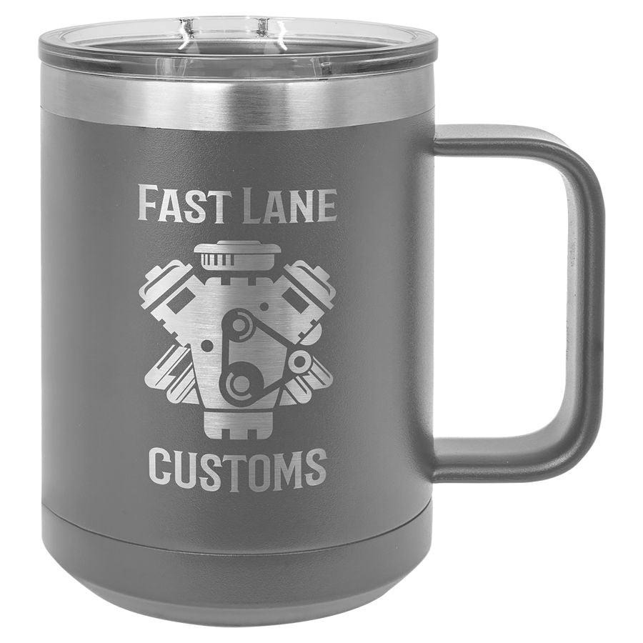H3 15 oz. Coffee Mug Insulated  with Slider Lid (Personalized Engraving) - Whoa, Jody Boy!