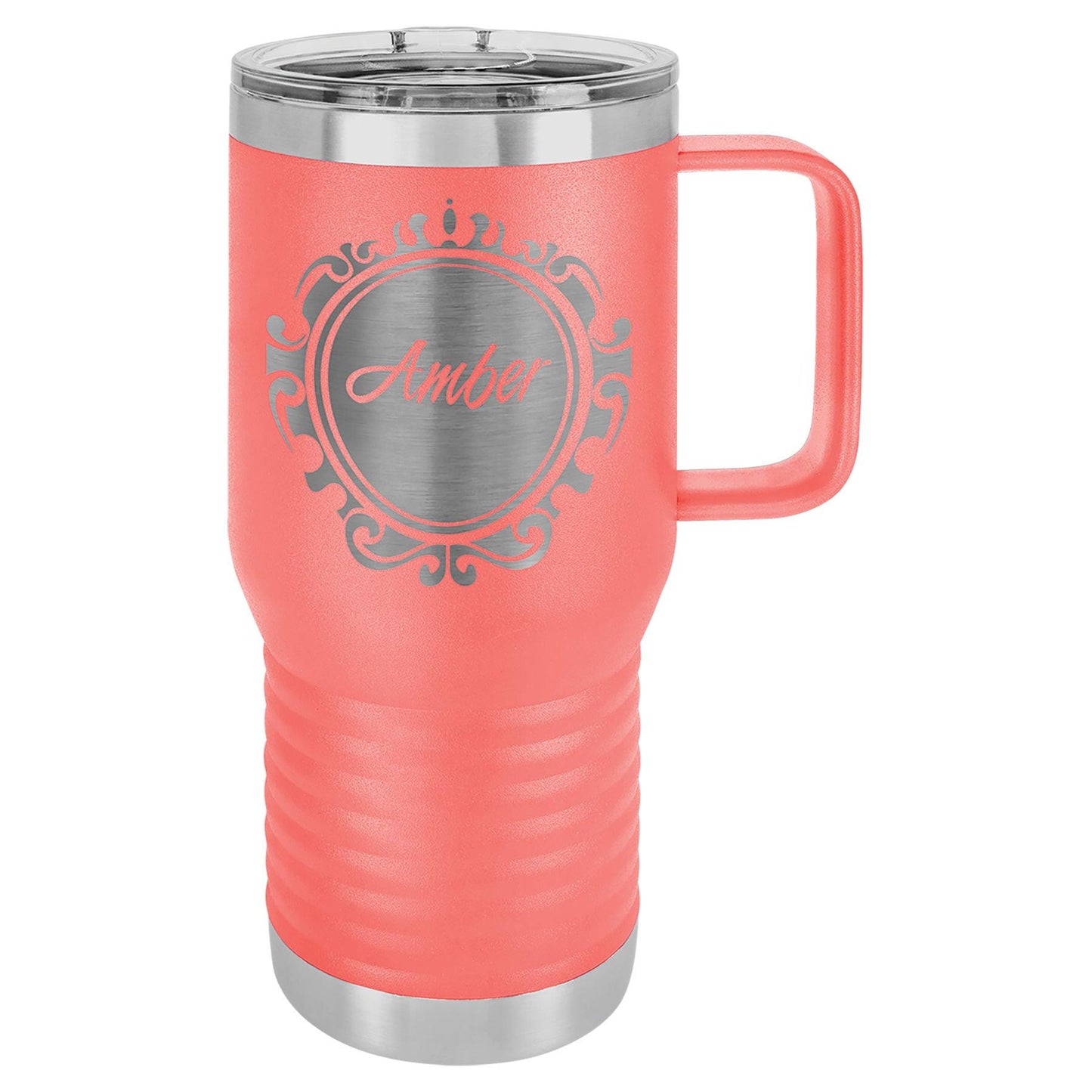 H3 20 oz. Polar Camel Insulated Traveler Coffee Mug with Handle and Slider Lid (Personalized Engraving) - Whoa, Jody Boy!