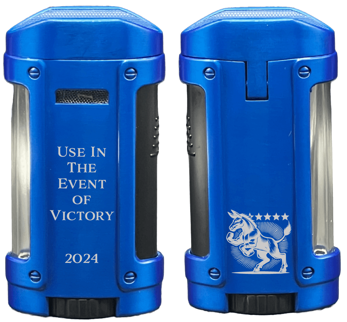 My Politics Blue Quad Flame Torch Lighter