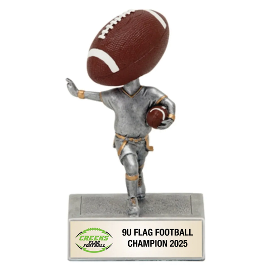 Creeks Flag Football Bobblehead Trophy