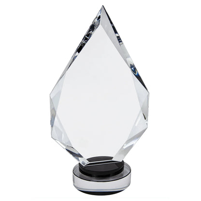 10 1/4" Diamond Crystal on Black & Clear Round Base