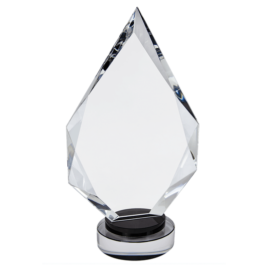 10 1/4" Diamond Crystal on Black & Clear Round Base