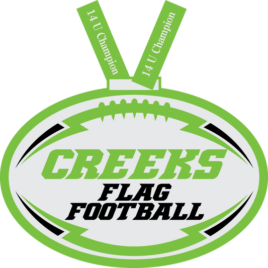 Creeks Flag Football Division Championship Medals