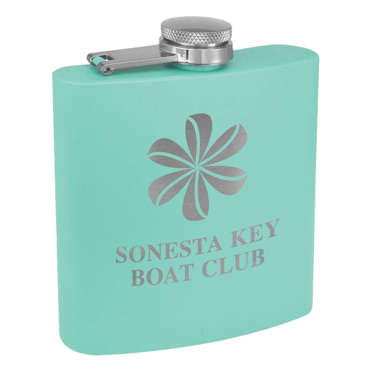 6oz Teal Powder-Coated Steel Flask - Whoa, Jody Boy!