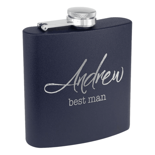 6oz Navy Powder-Coated Steel Flask - Whoa, Jody Boy!