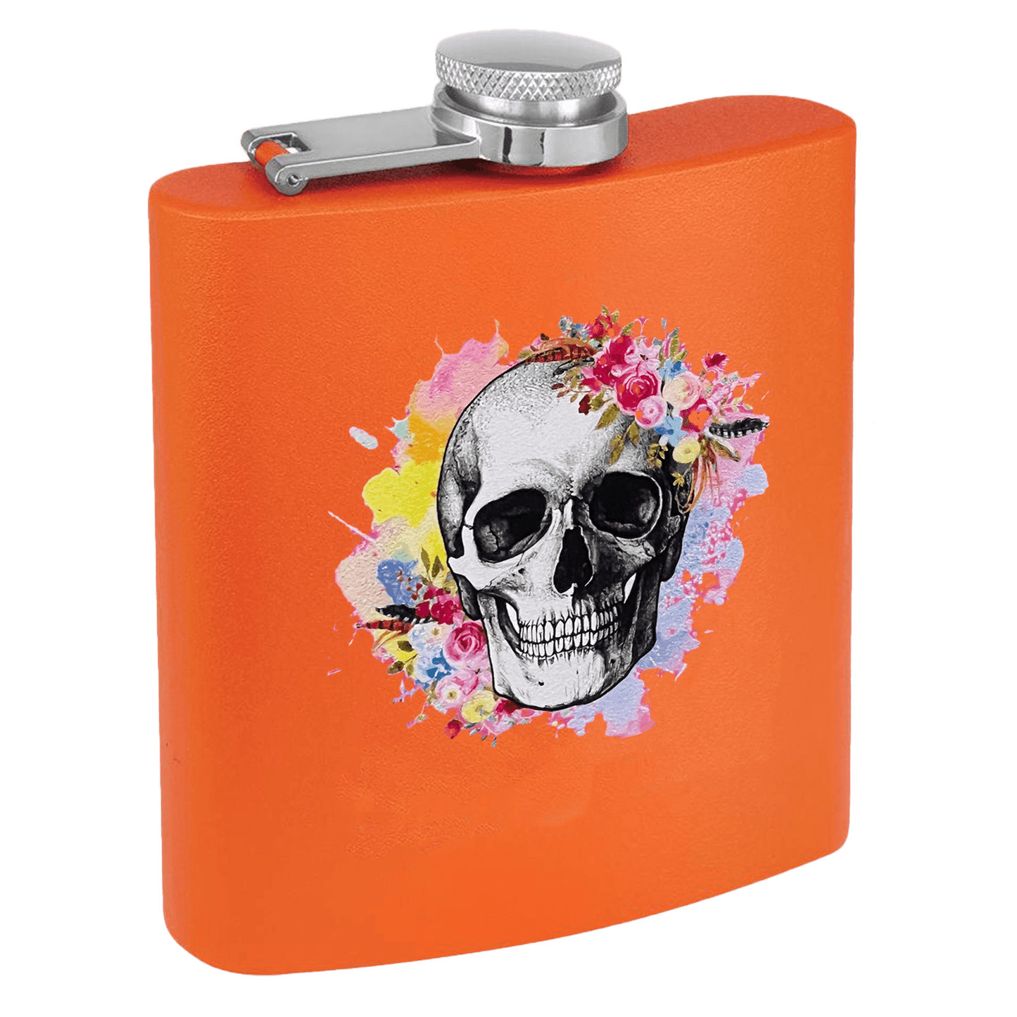 6oz Orange Powder-Coated Steel Flask - Whoa, Jody Boy!