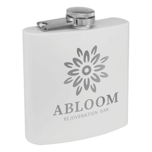 6oz White Powder-Coated Steel Flask - Whoa, Jody Boy!