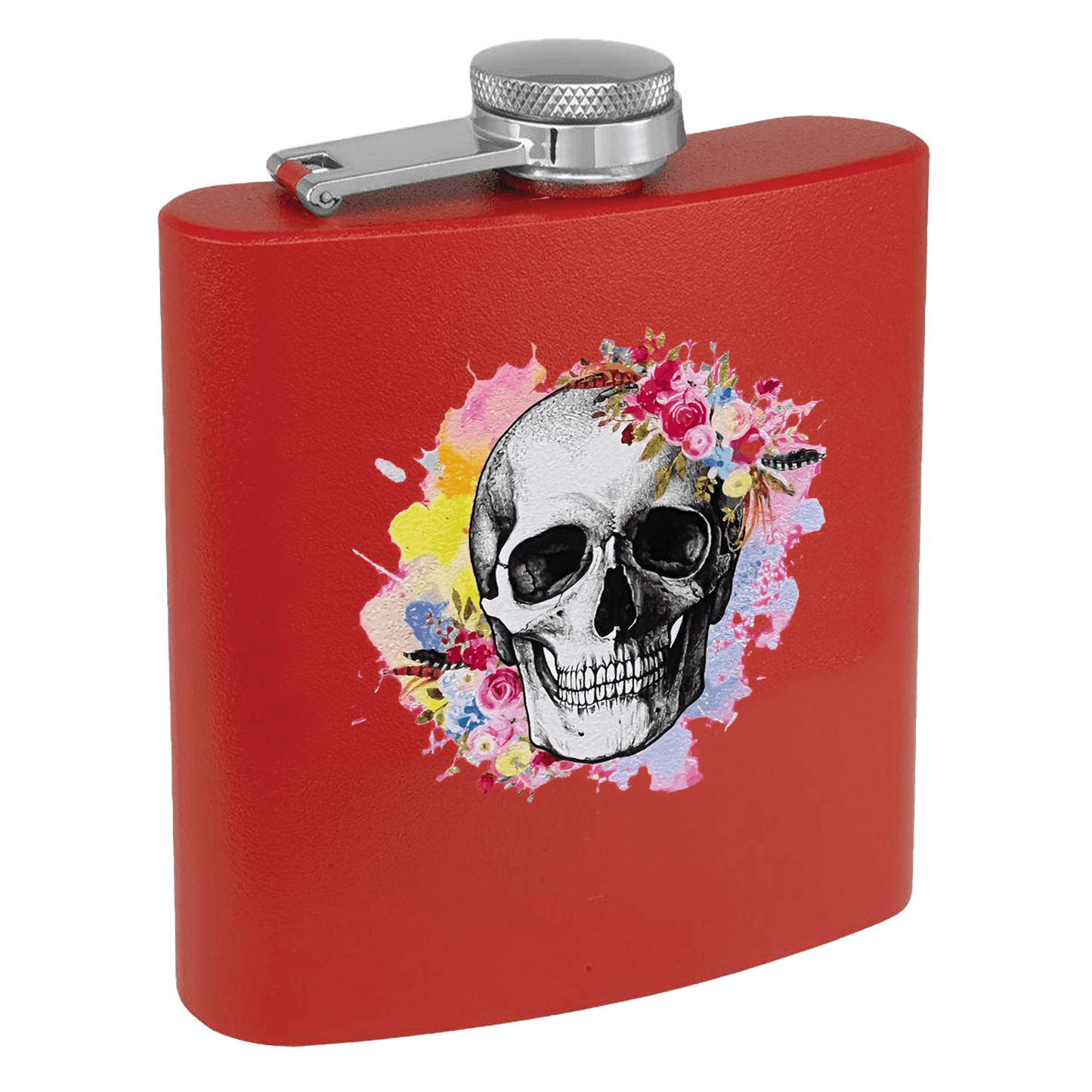 6oz Red Powder-Coated Steel Flask - Whoa, Jody Boy!