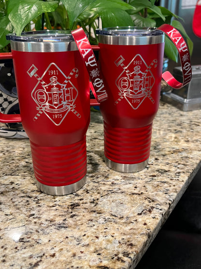 Kappa Alpha Psi ΚΑΨ 20 oz. Polar Camel Insulated Traveler Coffee Mug with Handle and Slider Lid (Custom Laser Etch)