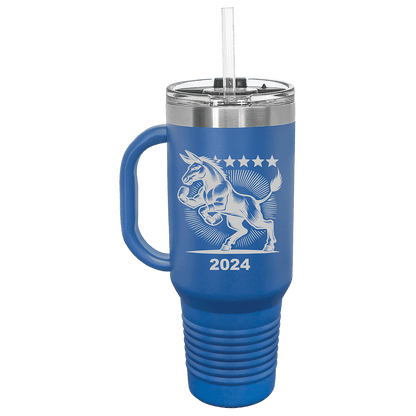 My Politics 40oz Royal Blue Travel Mug with Straw