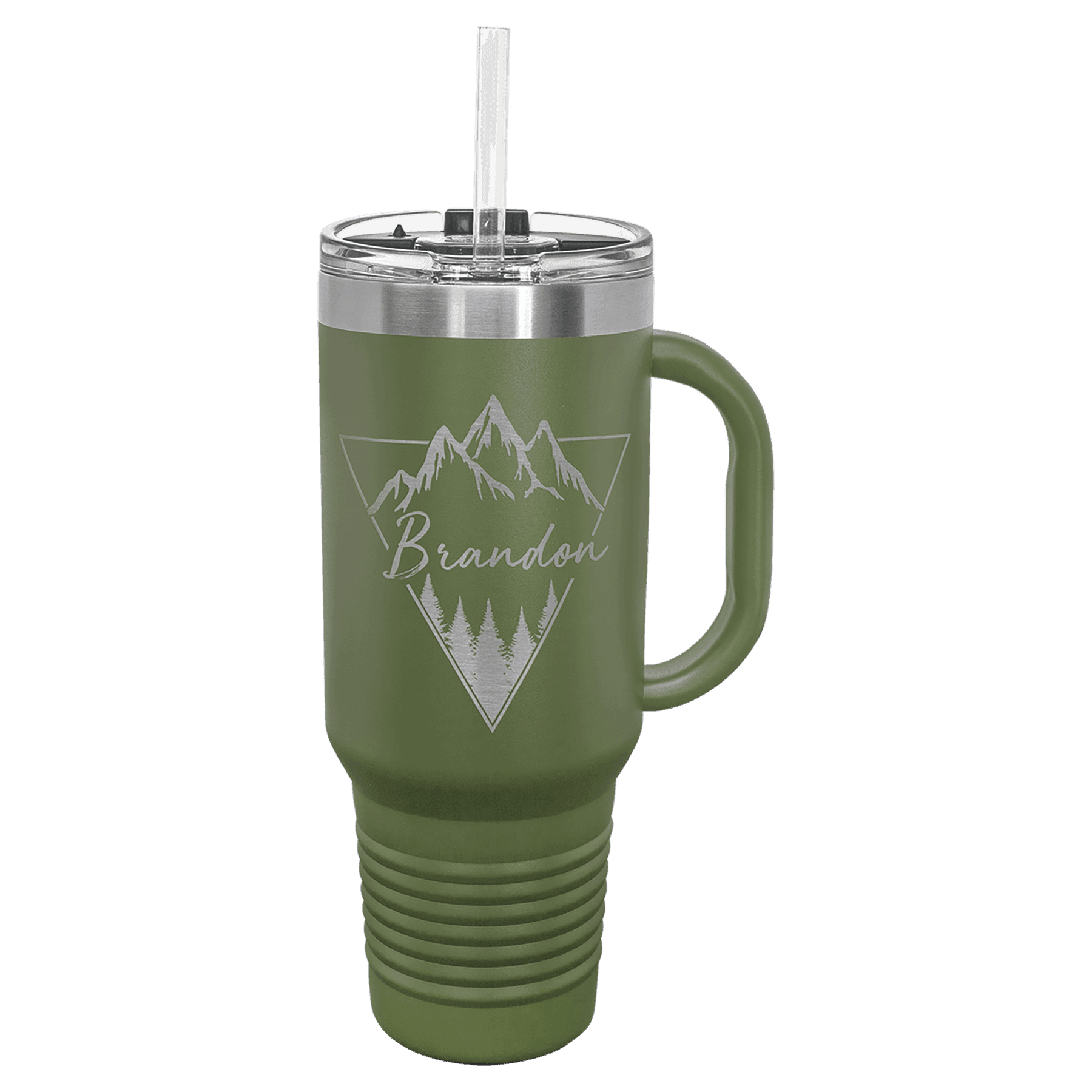 40oz Olive Green Travel Mug with Straw - Whoa, Jody Boy!