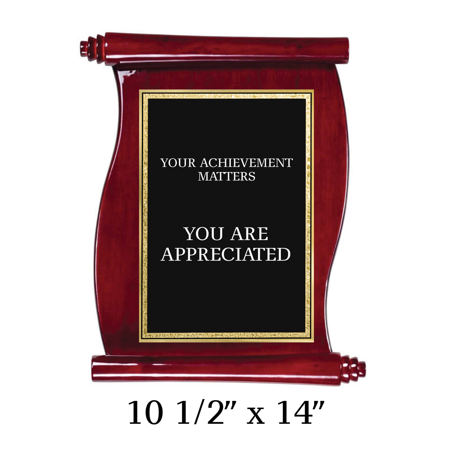 Rosewood Piano Finish Scroll Plaque
