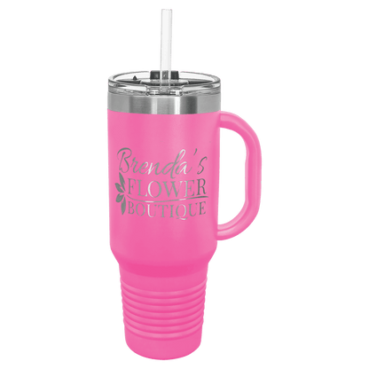 40oz Pink Travel Mug with Straw - Whoa, Jody Boy!