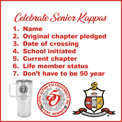 Senior Kappa Travel Mug - Kapsi 20oz Mug