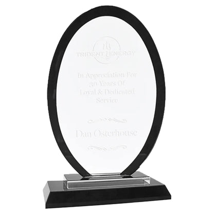 Oval Black Regal Glass Award 9" - Whoa, Jody Boy!