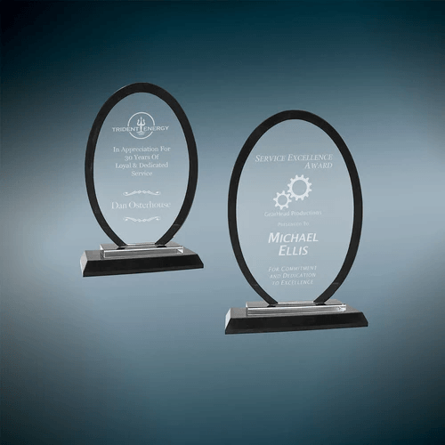 Oval Black Regal Glass Award 9" - Whoa, Jody Boy!