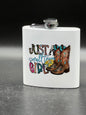 6 oz. Powder Coated Stainless Steel Flask (Custom Laser Etch or UV Print) - Whoa, Jody Boy!