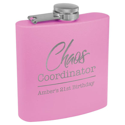 H3 6 oz. Powder Coated Stainless Steel Flask (Personalized) - Whoa, Jody Boy!