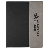Laserable Leatherette and Canvas Portfolio with Notepad Included