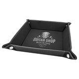 6" x 6" Laserable Leatherette Snap Up Tray with Snaps