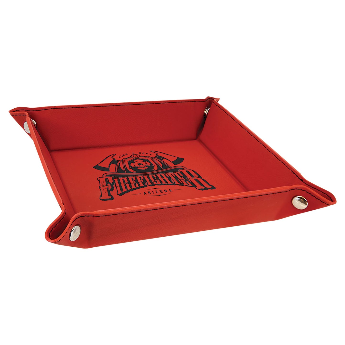 6" x 6" Laserable Leatherette Snap Up Tray with Snaps - Whoa, Jody Boy!
