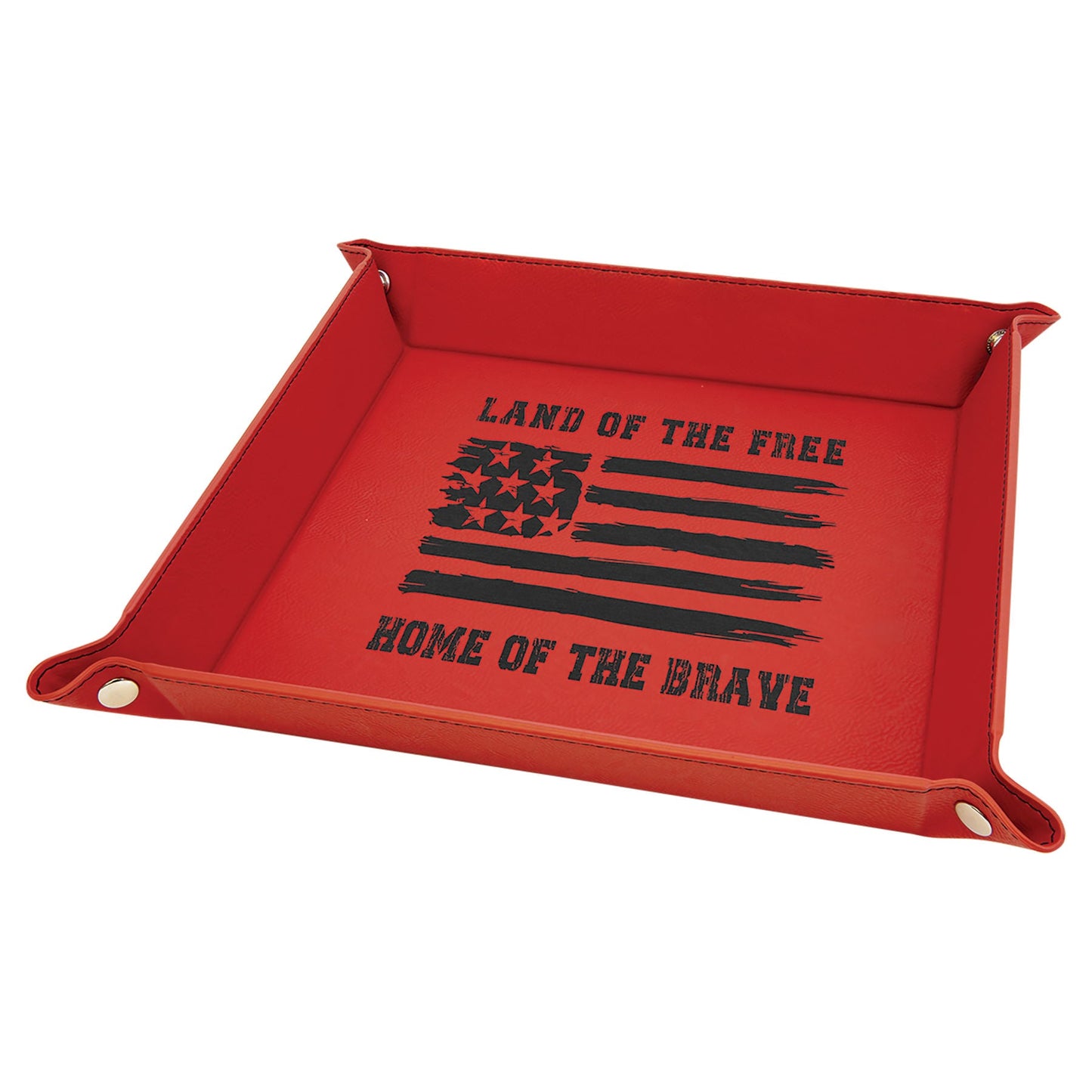 Kappa Alpha Psi ΚΑΨ 9" x 9" Laserable Leatherette Snap Up Tray with Snaps