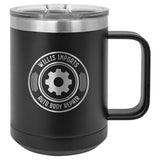 Masonic Designs 15 oz. Coffee Mug Insulated  with Slider Lid (Personalized Engraving)