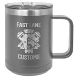 Masonic Designs 15 oz. Coffee Mug Insulated  with Slider Lid (Personalized Engraving)