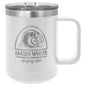 Masonic Designs 15 oz. Coffee Mug Insulated with Slider Lid (Personalized Engraving) - Whoa, Jody Boy!