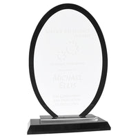 9" Oval Black Regal Glass