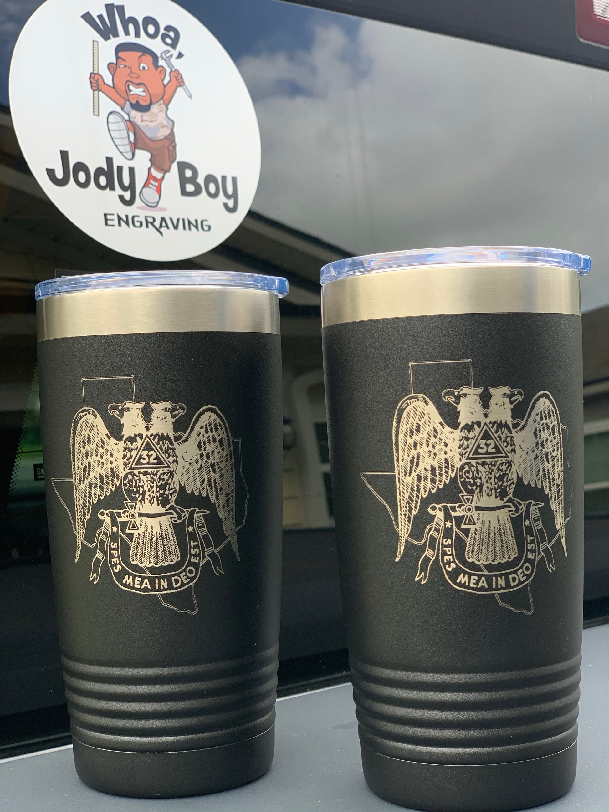 Masonic Designs 20 oz. Polar Camel Ringneck Tumblers (Personalized Engraving) - Whoa, Jody Boy!