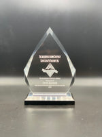 Diamond Acrylic Award on Black Pedestal Base