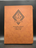 Kappa Alpha Psi ΚΑΨ Laserable Leatherette Portfolio with Zipper Notepad Included
