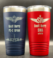 Fly Navy Polar Camel Ringneck Tumblers (Personalized Engraving)