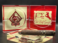Humidor Supreme Personalized 4 Stirrup Crystal Ashtray NUPE'd